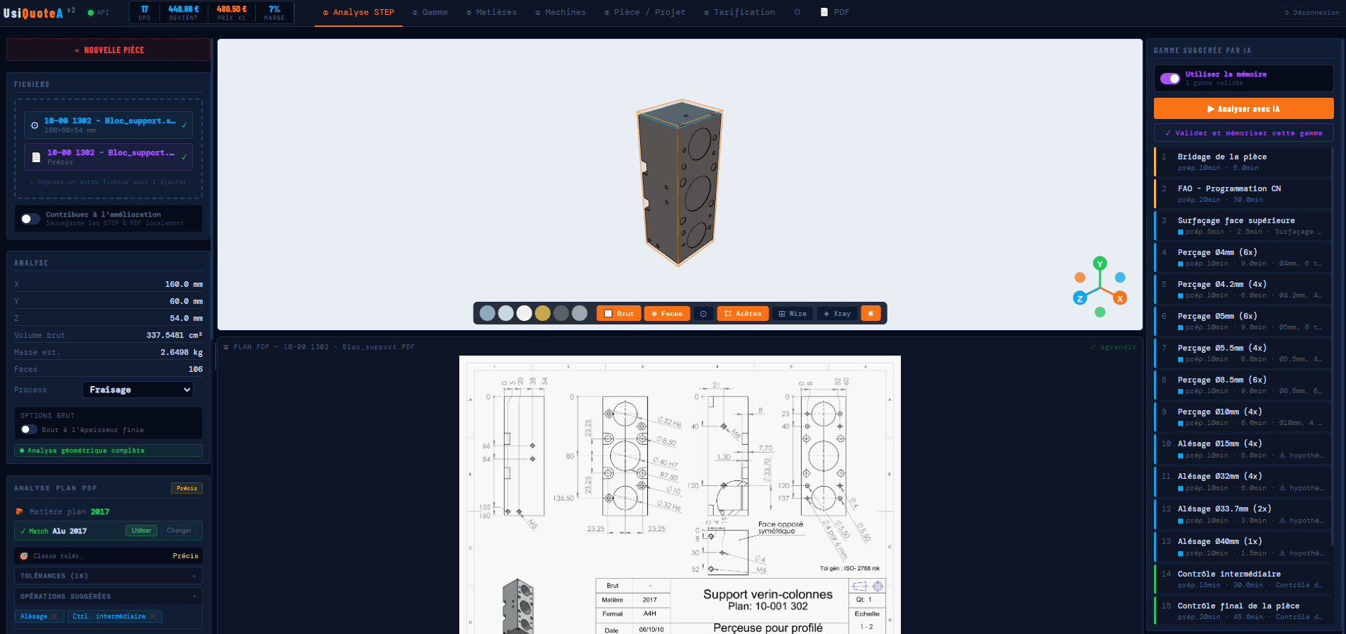 Quoting tool interface