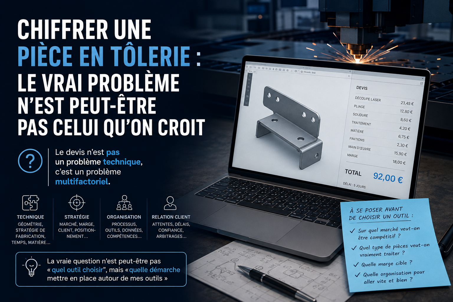 Chiffrer une pièce en tôlerie : le vrai problème n'est peut-être pas celui qu'on croit